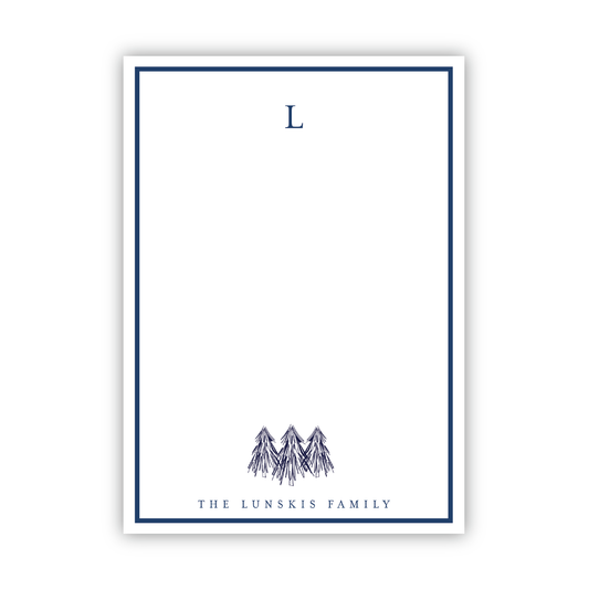 Navy Pine Holiday Notepad