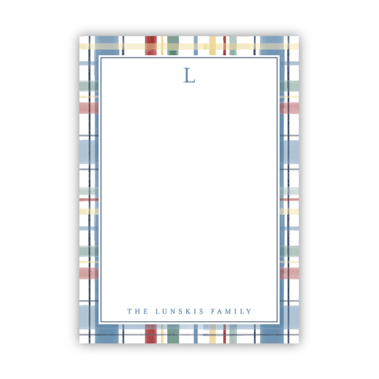 Tartan Plaid Holiday Notepad