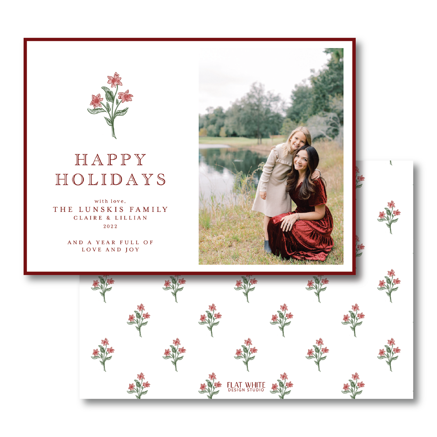 Christmas Poinsettia Crest Landscape