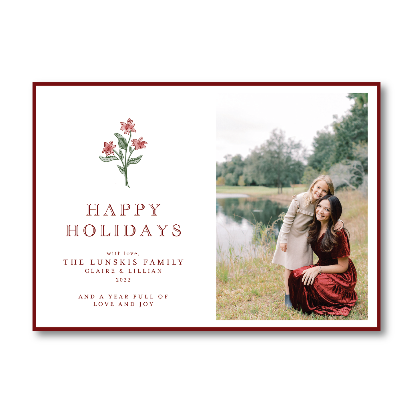Christmas Poinsettia Crest Landscape