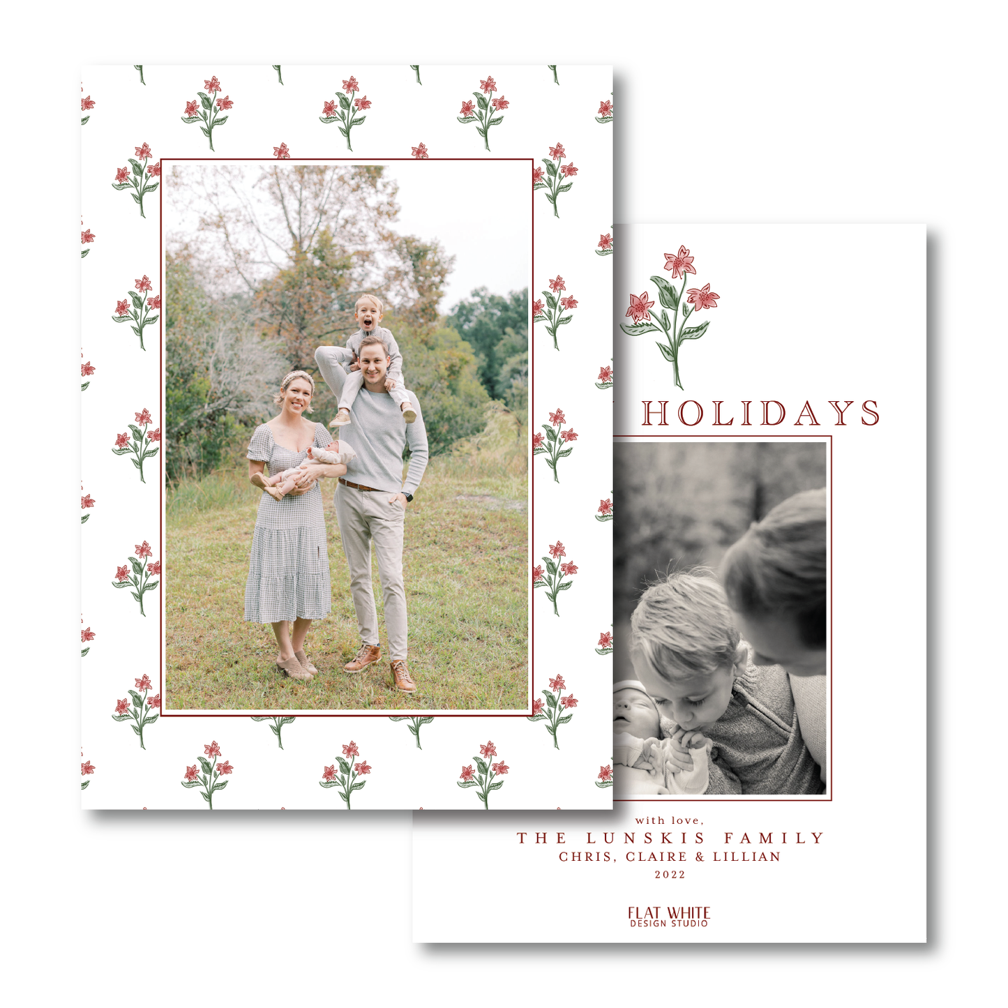 Christmas Poinsettia Pattern Portrait