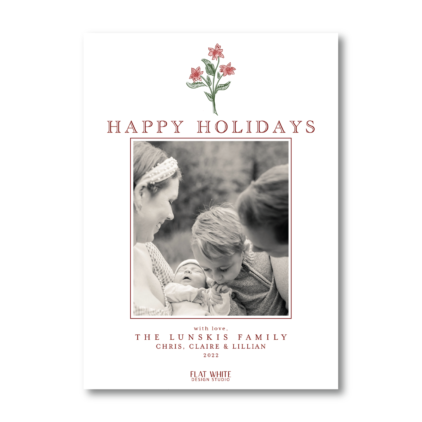 Christmas Poinsettia Pattern Portrait