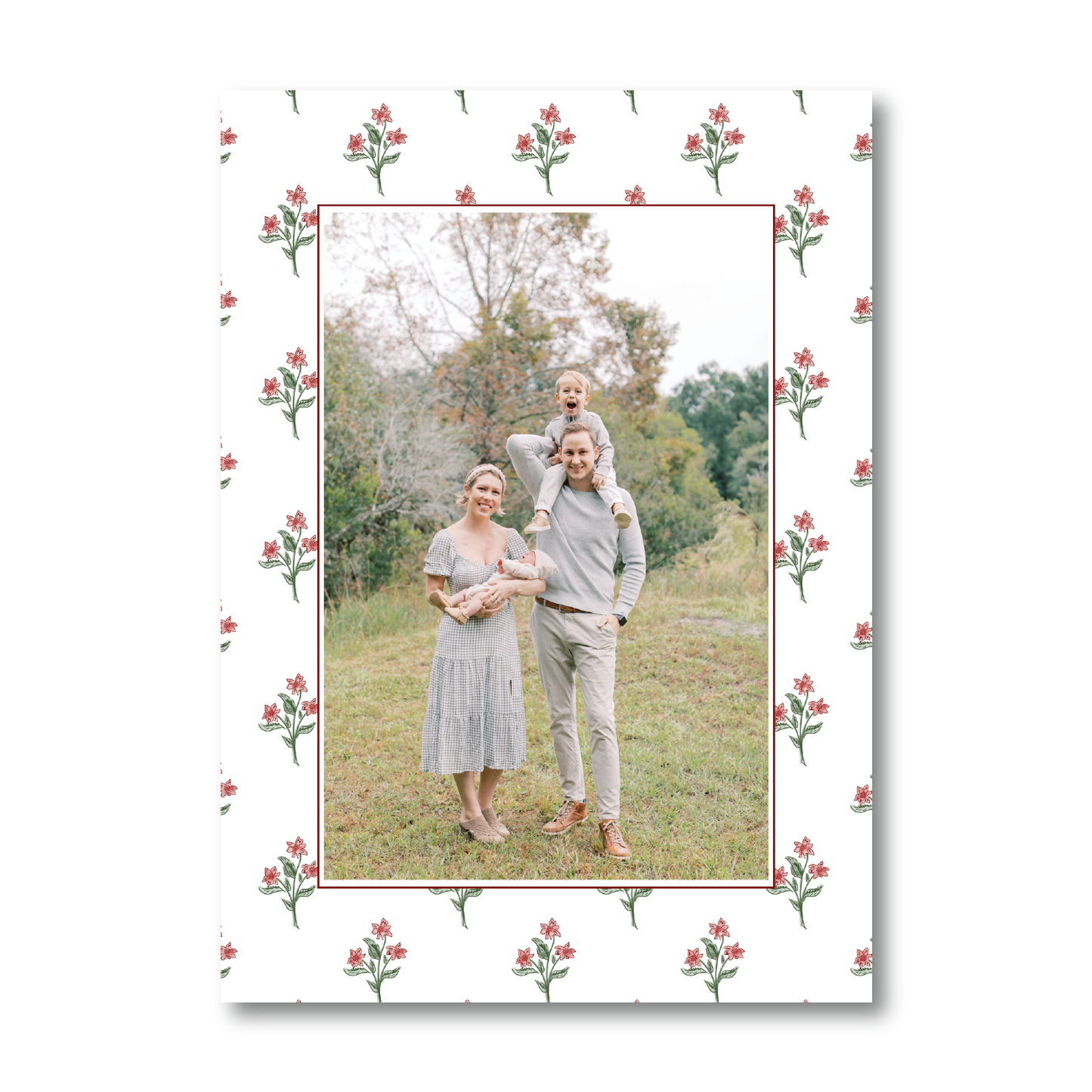 Christmas Poinsettia Pattern Portrait
