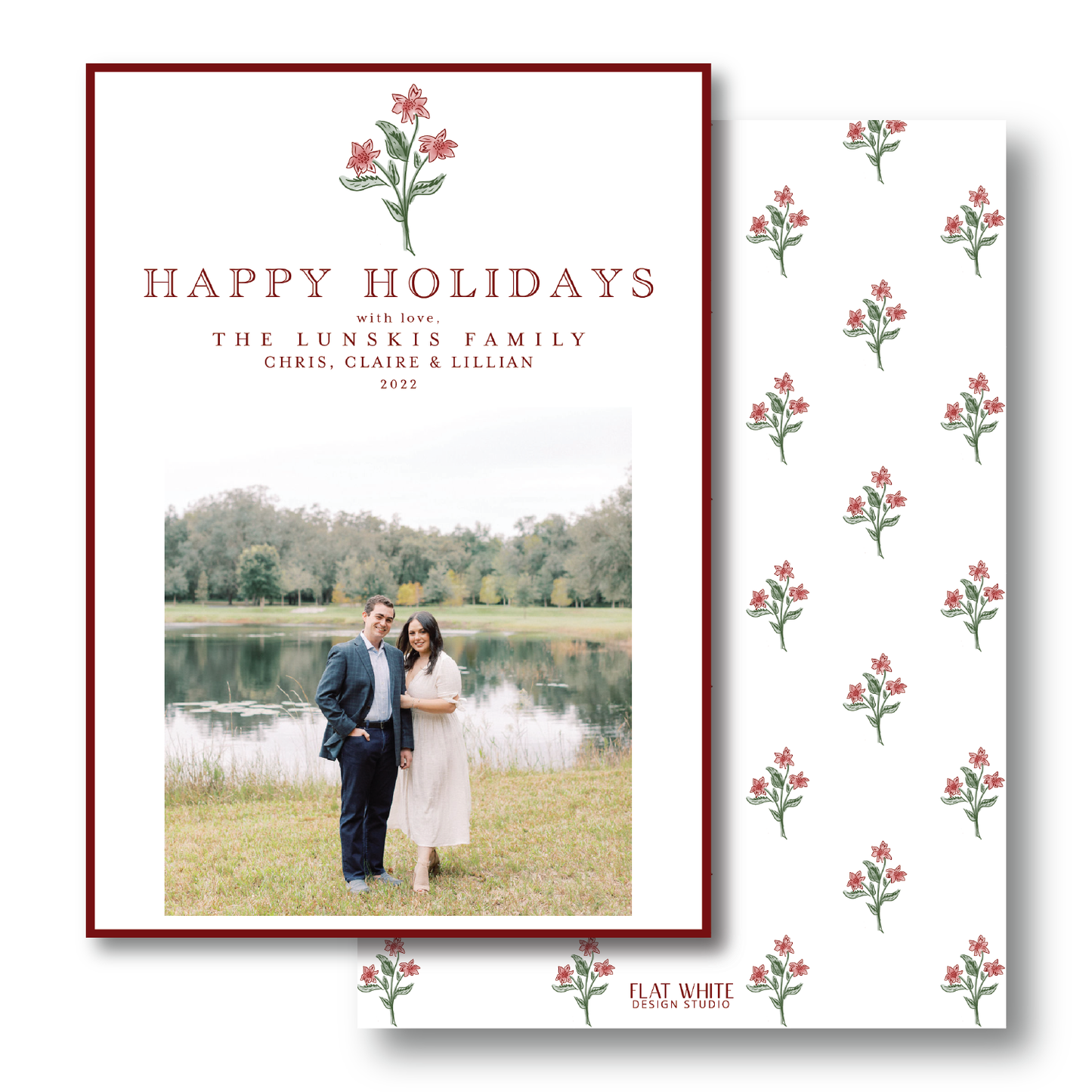 Christmas Poinsettia Crest Portrait
