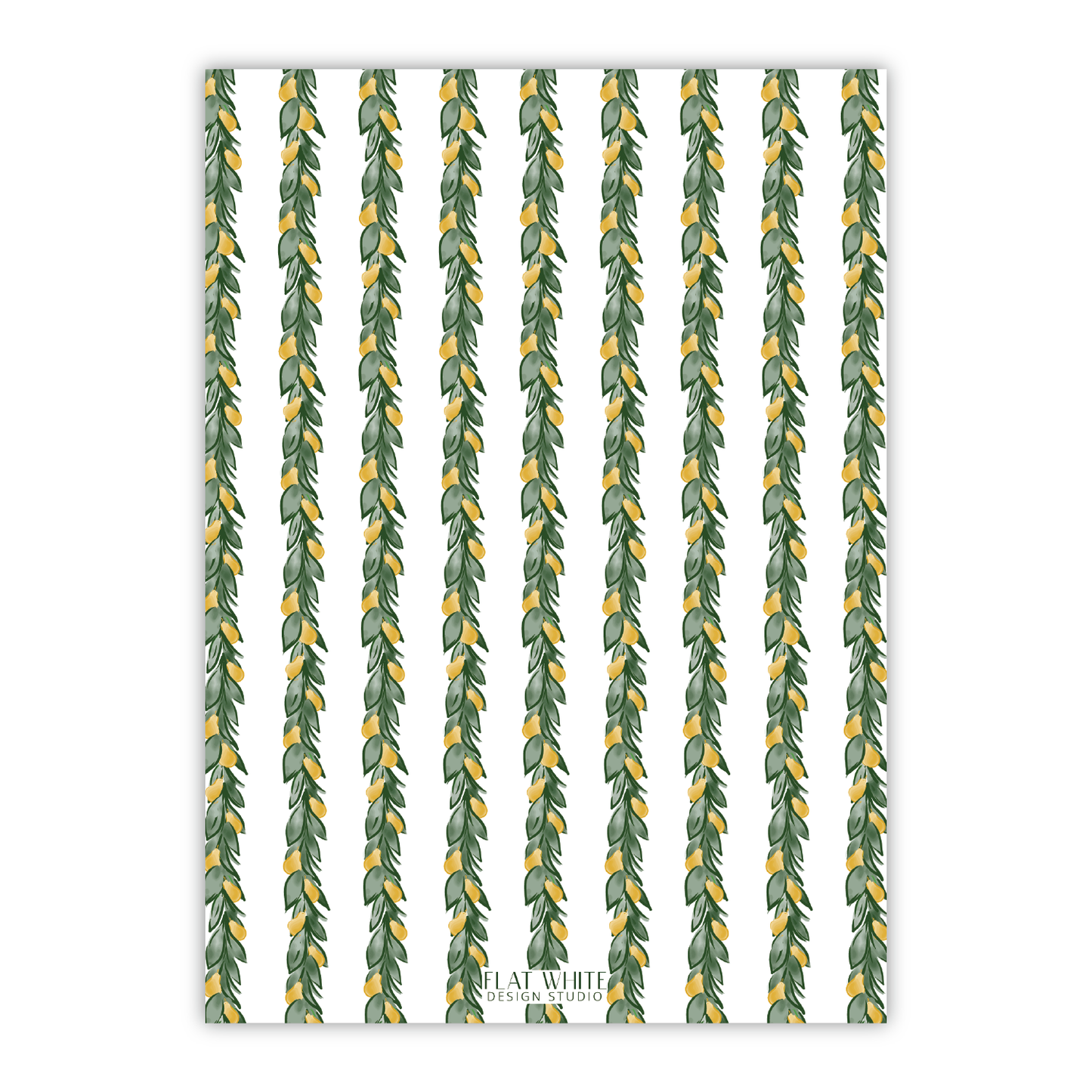 Partridge Pear Garland Border Portrait