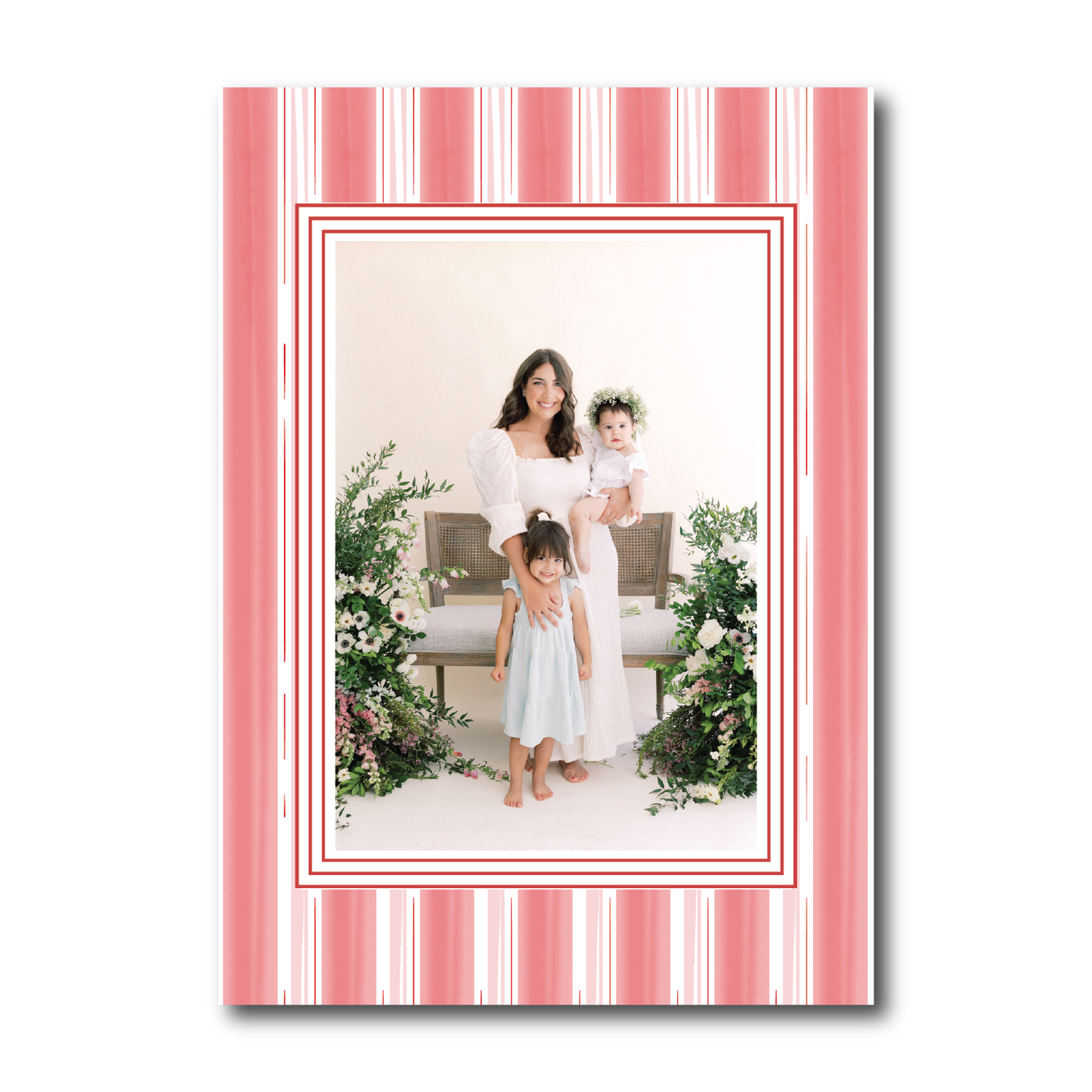 Red Candy Cane Pattern Portrait