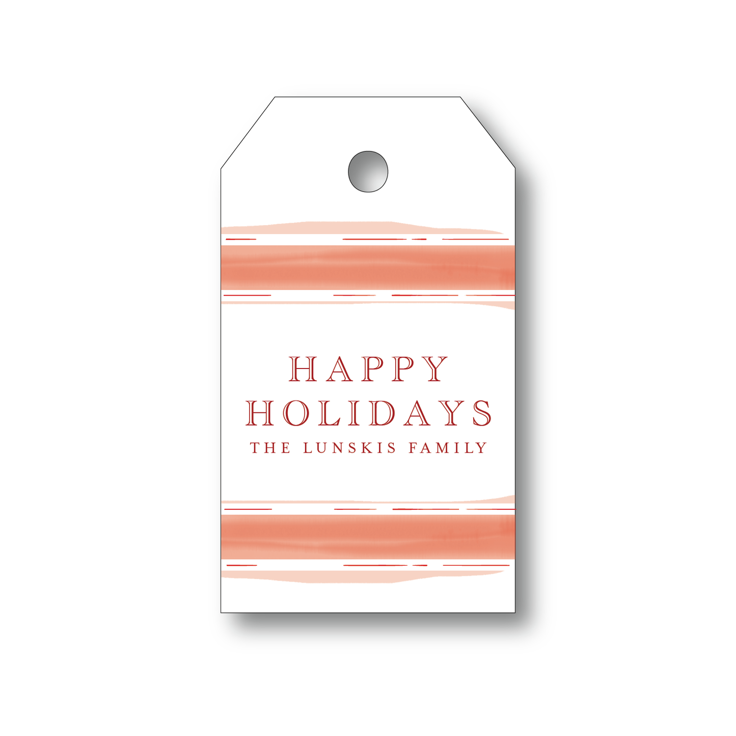 Red Candy Cane Holiday Gift Tag
