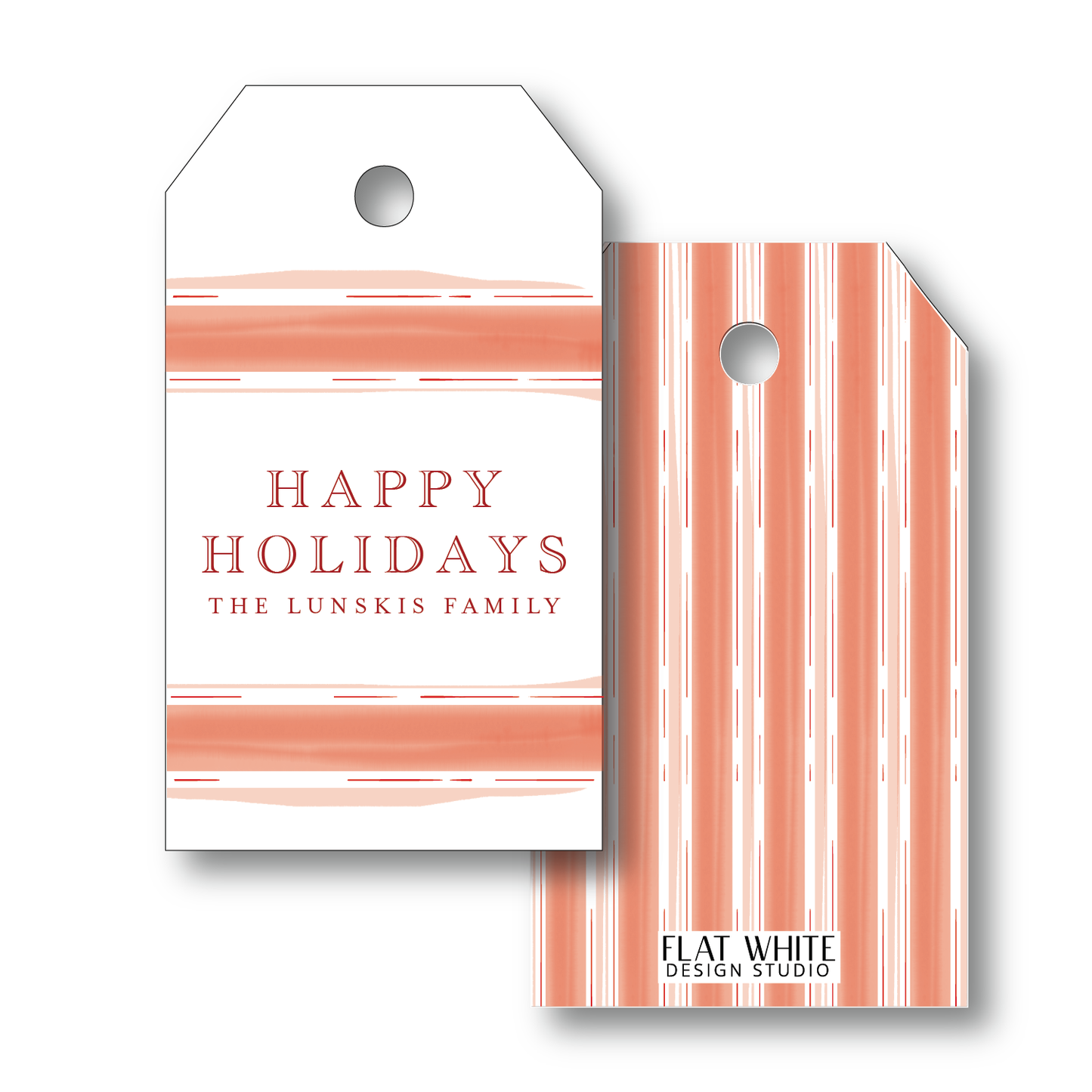 Red Candy Cane Holiday Gift Tag