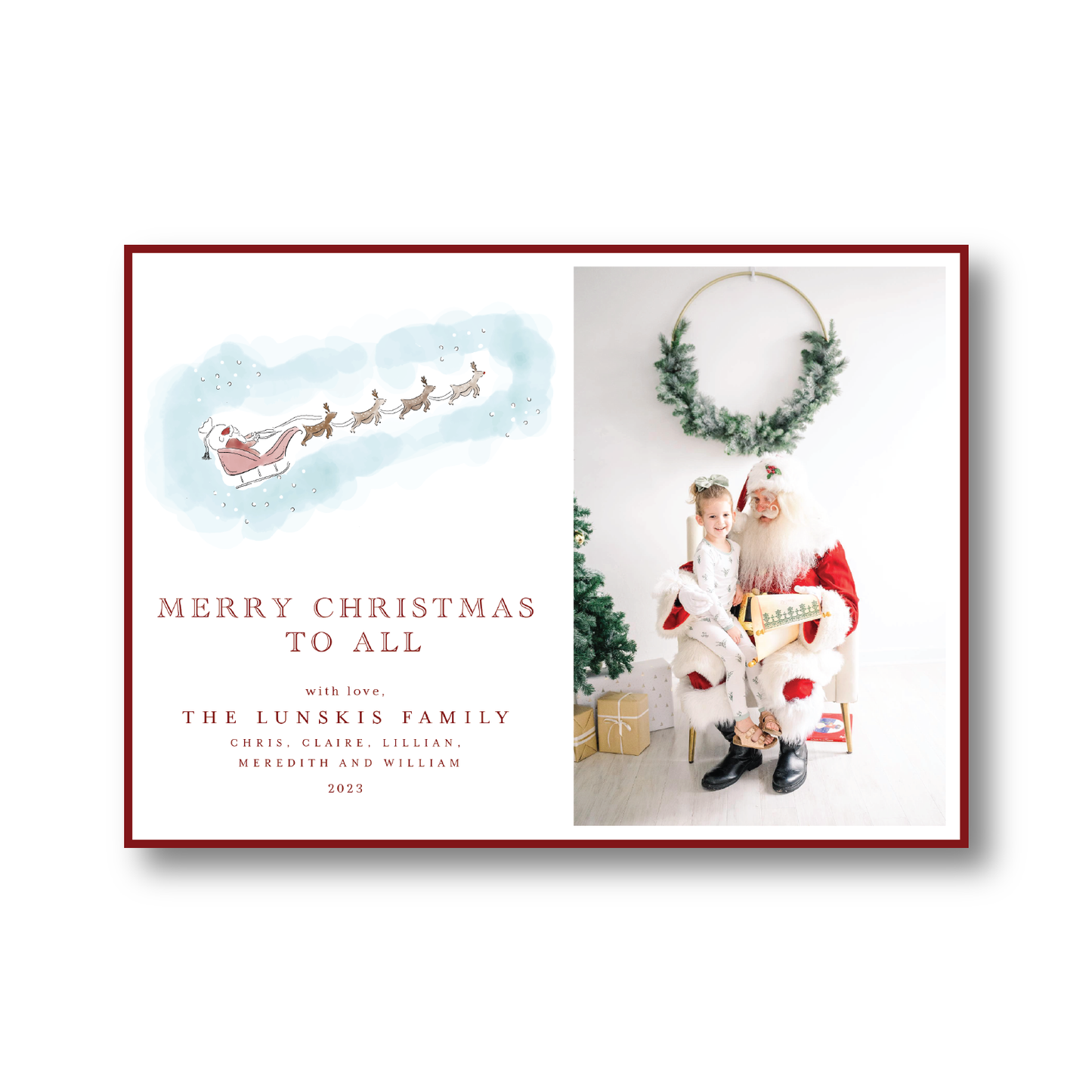 Santa Sleigh Ride Landscape Crest