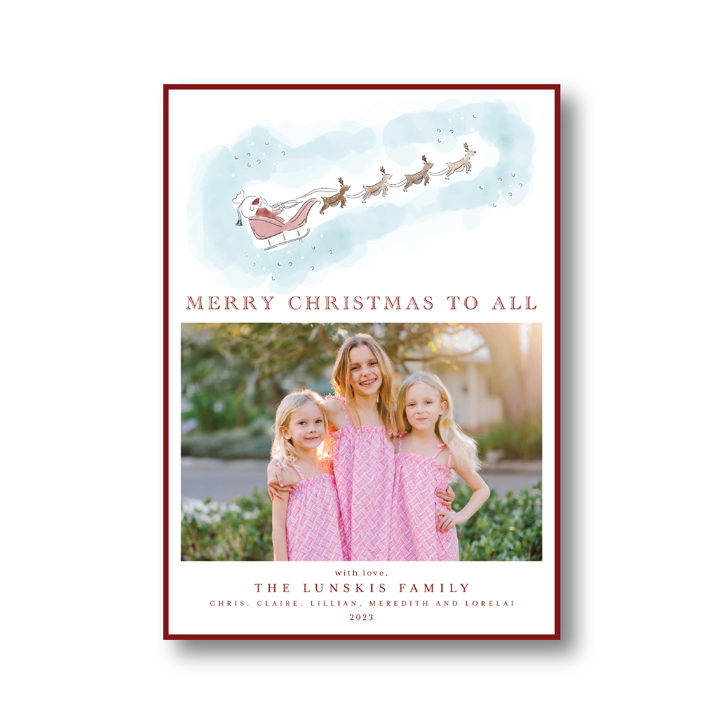 Santa Sleigh Ride Portrait Crest