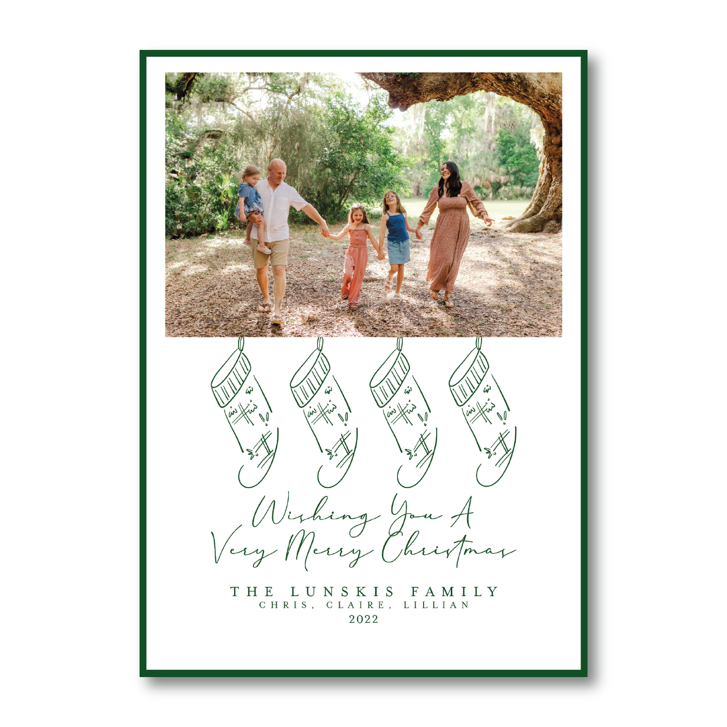 The Stockings are Hung Crest Portrait Green