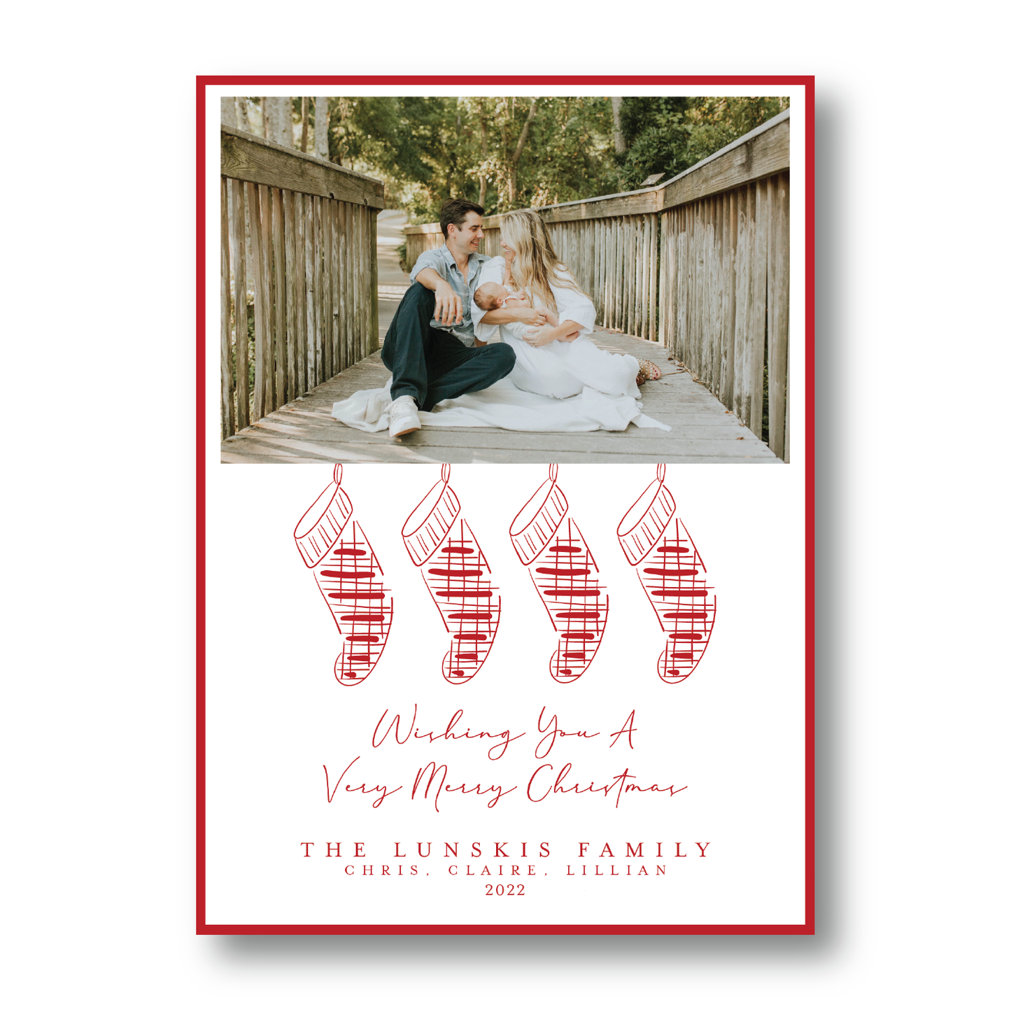 The Stockings are Hung Crest Portrait Red