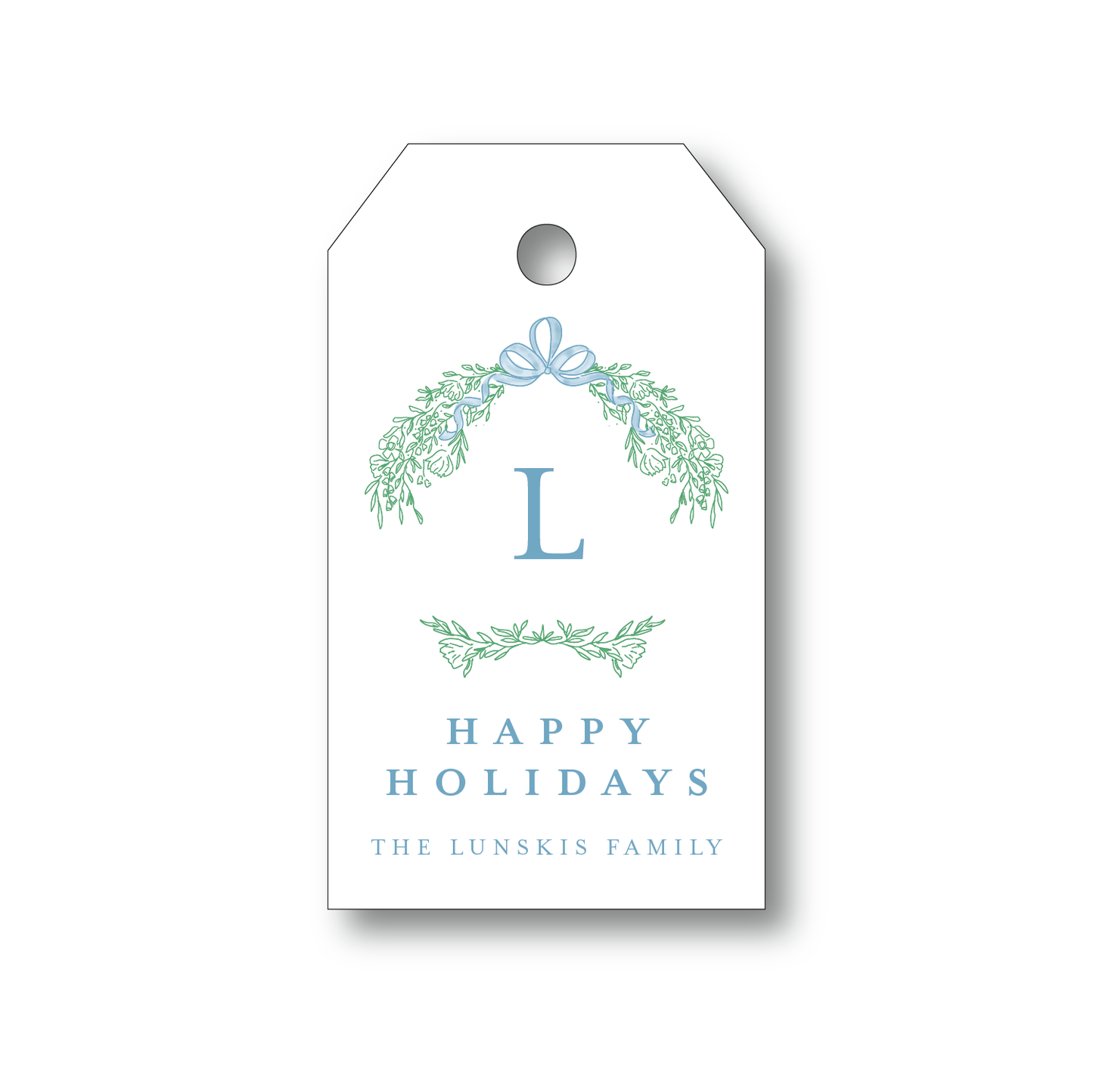 Winter Green Holiday Gift Tag